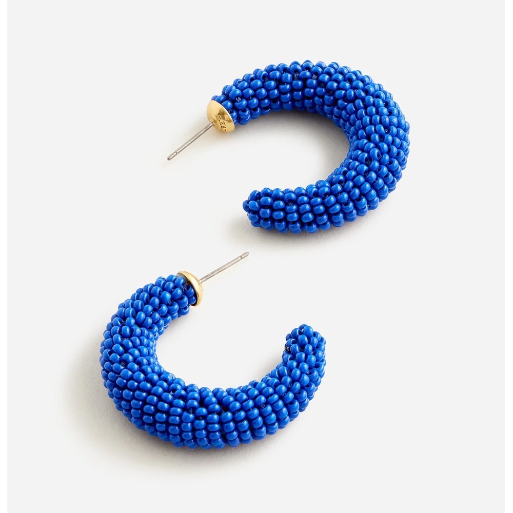 J CREW Chunky beaded hoop earrings